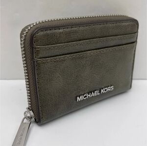 Michael Kors Olive Leather Card Wallet Holder New